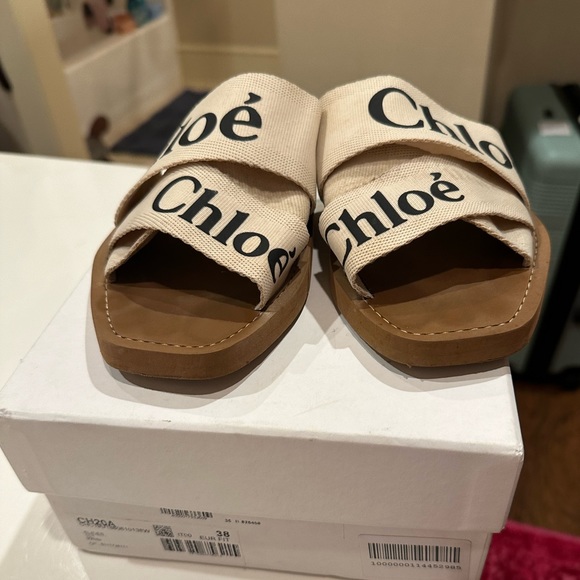 Chloe Cream and Black Sandals - Picture 1 of 4